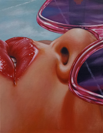 Give Me Your Lips So That I May Whisper - acrylic on canvas - cm 45x35 - 2026
